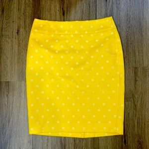Yellow Polka Dot Pencil Skirt